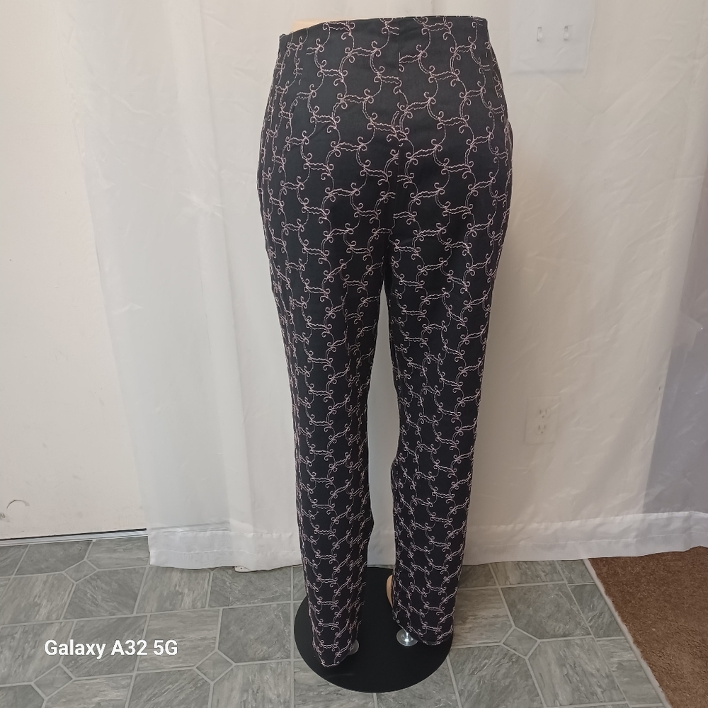 Alanni by Donny  Brook Size 12 Stylish Black Patterned Women's Pants - Picture 6 of 13